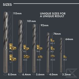 ruthex HSS Drill Bit Set for Threaded Inserts - 1 set